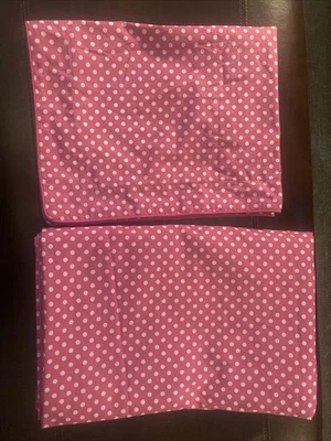 Juego de 2 edredón y farsa doble a lunares blancos rosa intenso POTTERY BARN KIDS Foto 1 de 3