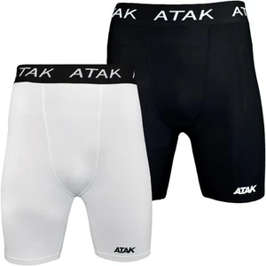 ATAK Youth Junior Sports Running Gym Base Layer Compression Bottoms Shorts - Picture 1 of 3