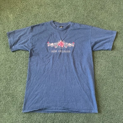 Camiseta Vintage Años 90 Nueva Orleans Cuarto Francés Para Hombre XL Extra Grande Azul Foto 1 de 4