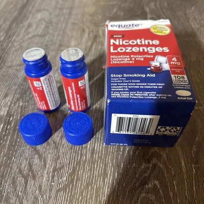 Pastilhas de nicotina Equate sabor gelo cereja 4 mg - 54 unidades - Imagem 1 de 2