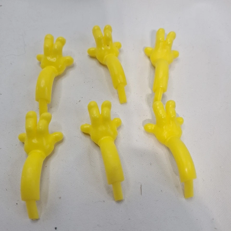 6 Cootie Game Replacement Parts 1999 Hands Finger Legs Feet Bugs Goofy Yellow  - Image 1 of 1