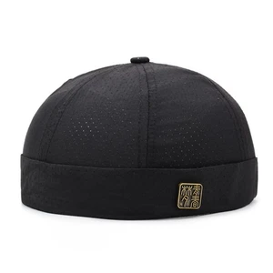 Men Mesh Breathable Hat Adjustable Summer Casual Outdoor Brimless Cap Solid Chic - Picture 1 of 15