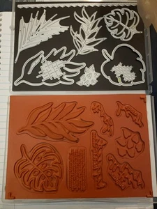 Stampin Up ARTFULLY LAYERED Stamp & Die Bundle Tropical Leaves Background Dies - Picture 1 of 6