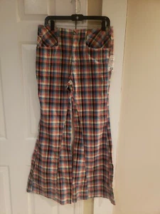 Neu ohne Etikett Free People mehrfarbige Schlaghose kariert Größe 10 - Bild 1 von 6