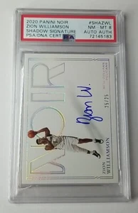 Zion Williamson 2020 PANINI NOIR SHADOW SIGNATURES AUTO /25 PELICANS PSA DNA 8 - Picture 1 of 3