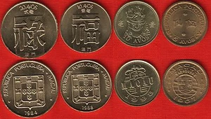 Macau set of 4 coins: 5 - 20 avos 1967-1993 UNC - Picture 1 of 1