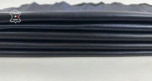 MIDNIGHT BLUE BLACK Soft Italian Lambskin leather 2 skins 14sqf 0.9mm #C3385 - Picture 1 of 7