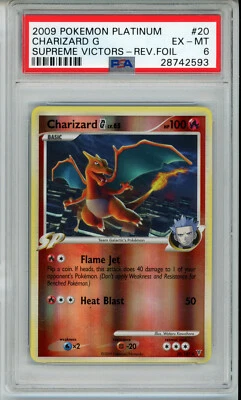 2009 POKEMON SUPREME VICTORS CHARIZARD G #20 REVERSE HOLO PSA 6 EX #28742593 - Image 1 of 2