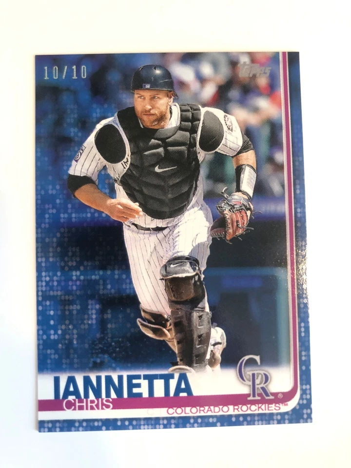 2019 Topps Mini Online Exclusive Blue Parallel Chris Iannetta Rockies 346 /10 - Image 1 of 1