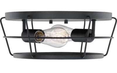 Progress Lighting P350193-031 Glavin 13 In. 2-Light Matte Black Flush Mount - Image 1 of 4