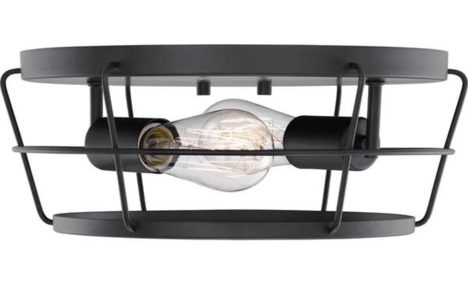 Progress Lighting P350193-031 Glavin 13 In. 2-Light Matte Black Flush Mount - Image 1 of 4
