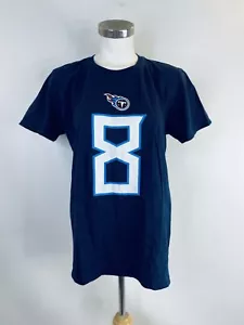 Men's NFL Tennessee Titans Marcus Mariota #8 Medium T-shirt Navy Blue - Picture 1 of 6