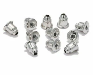 50 pcs Silver Bullet Metal Pierced Earring back pads stoppers backings earrings - Picture 1 of 2