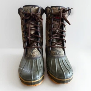 Timber Wolf Thermolite Camouflage Camo Waterproof Lace Up Boots Size 8Y Hunting - Picture 1 of 6
