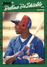 1990 Donruss Rookies Montreal Expos Baseball Card #6 Delino DeShields