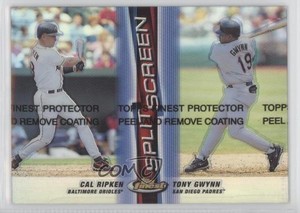 1999 Finest Split Screen Refractor Both Right & Left Cal Ripken Jr Tony Gwynn