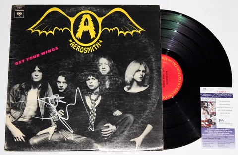 JOE PERRY SIGNED AEROSMITH GET YOUR WINGS LP VINYL RECORD AUTOGRAPH +JSA COA Cover