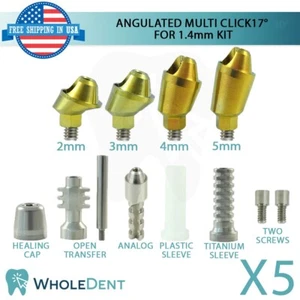 5x Angulated Multi Unit 17° 1.4mm Abutment Attachment Kit Internal Hex 2.42mm - Picture 1 of 8