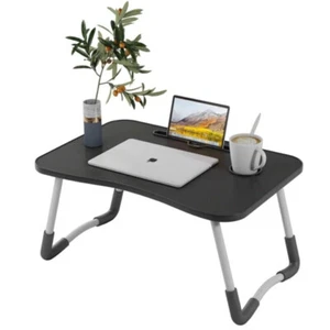 Foldable Laptop Tray Lap Desk Stand Adjustable Bed Table Notebook Tray Cup Slot - Picture 1 of 7