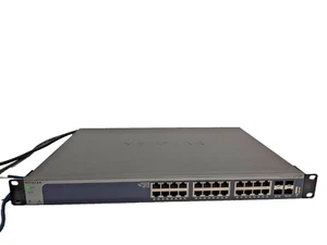 NETGEAR PROSAFE XS728T 24 Port10Gig L2+Smart Switch with ear Rack Tested VAT INC - Picture 1 of 5