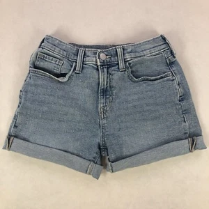 Old Navy Shorts Girls 14 Blue Mid Rise Adjustable Waist Cuffed Cut Off Denim - Picture 1 of 9