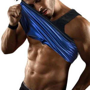 Men's Sweat Sauna Suit Vest Waist Trainer Body Shaper Tank Top Compression Shirt - Picture 1 of 33