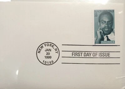 2 Malcolm X "First Day of ISSUE"January 20th, 1999 FDC 33 Cent Stamp on Envelope - Image 1 of 3