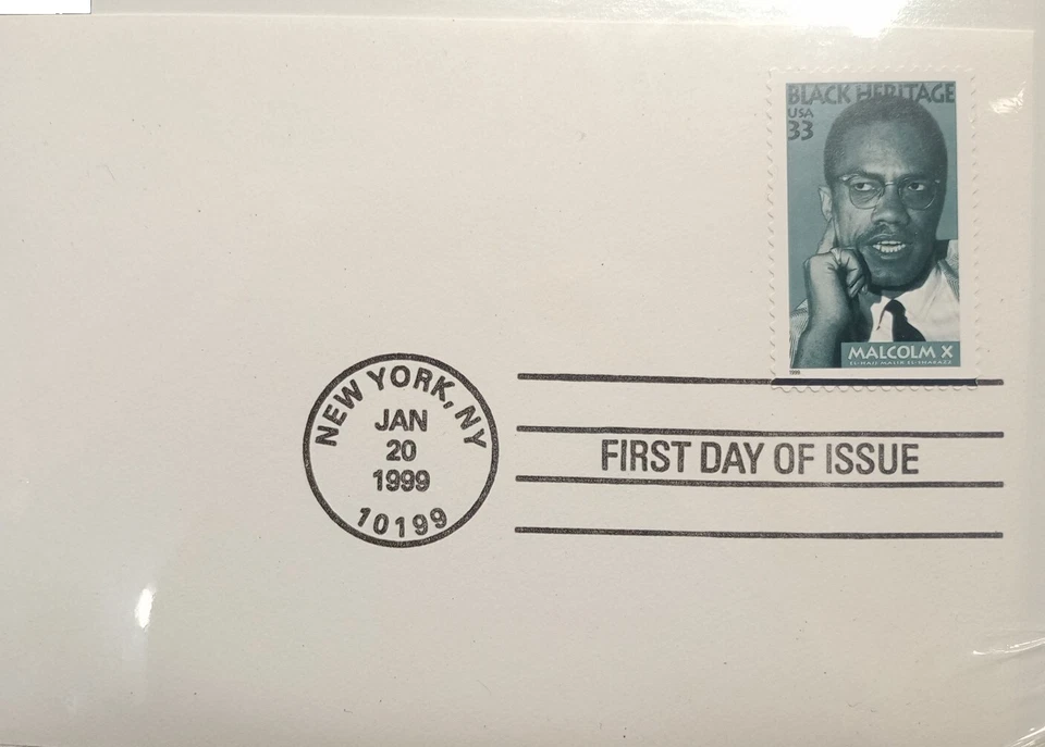 2 Malcolm X "First Day of ISSUE"January 20th, 1999 FDC 33 Cent Stamp on Envelope - Image 1 of 3