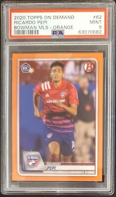 2020 Topps On Demand Ricardo Pepi Bowman MLS Orange 24/25 USA/FC Dallas PSA 9 - Image 1 of 2