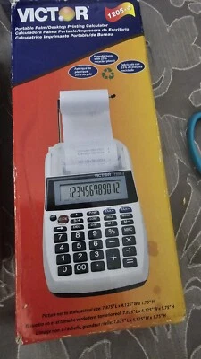 VICTOR 1205-4 Portable Desktop Calculator,LCD,12 Digit 4KXF4 Sealed In Pic - Image 1 of 4