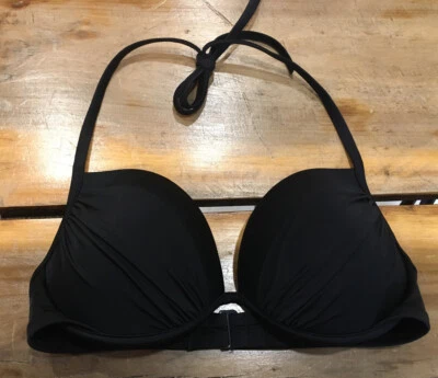 Top de bikini negro halter talla 34D talla 34D nuevo sin etiquetas para mujer talla ligera Foto 1 de 4