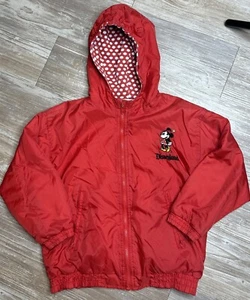 Disneyland Girl's Small Jacket Minnie Mouse Hooded Full Zip Lined Minnie On Back - Picture 1 of 10