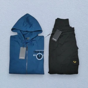True Religion 2 Piece Fleece Sweatsuit Men's Size M Tracksuit Matching Outfit - Picture 1 of 9