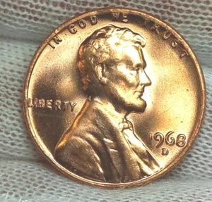 1968 D Lincoln Memorial Cent BU Uncirculated Free Shipping - Picture 1 of 4