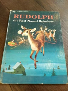  Rudolph The Red Nosed Reindeer Christmas A Big Golden Book 1977 Hardcover - Picture 1 of 6