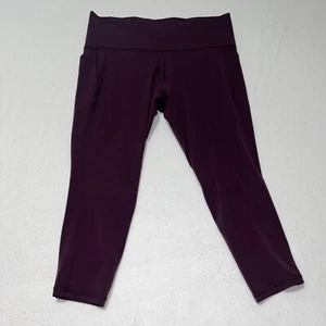 Athleta Women’s Leggings Salutation Stash Pocket 7/8 IITight Maroon High Rise 2X - Picture 1 of 5