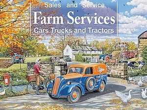 Farm Services Cars, Trucks And Tractors steel sign 40cm x 30cm - Picture 1 of 1