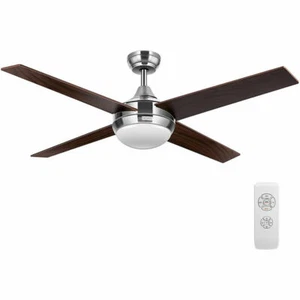 52'' 4 Blades Ceiling Fan w/ Dimmable LED Light Remote Control Reversible Motor - Picture 1 of 7