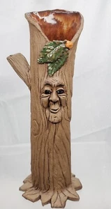 Anthropomorphic Wood Spirit Tree Face Pottery Vase - Artist Signed - Picture 1 of 11