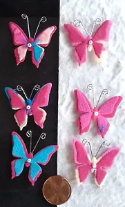 12 Butterflies butterfly Mulberry Paper Batik turquoise fuchsia Handmade crafts - Picture 1 of 5