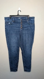 Maurices Edgely Damen Plus 22W Dark Wash High Rise Super Skinny Jeans ButtonFly - Bild 1 von 8