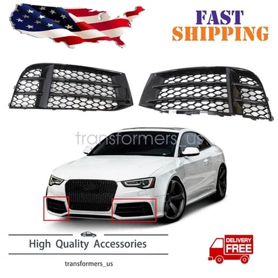 Cubierta de luz antiniebla inferior del parachoques delantero parrilla para Audi RS5 2010-2014 2015 2016 Foto 1 de 4