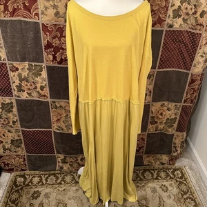 Maxi Vestido Free People Beach Cameron en Niveles para Mujer XL Extra Grande Dorado Lagenlook - Imagen 1 de 18