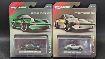 Majorette 1975 Porsche 930 Turbo Lote de 2 Collector Series Verde y Plata 2025 + Foto 1 de 3