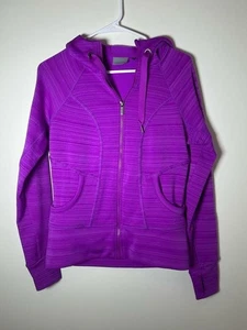 Athleta Athletic Hoodie Women's Small Full Zip Striped Hoodie - Purple / Pink - Picture 1 of 9