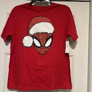 NWT- Marvel SPIDERMAN Red Santa T-shirt Boys Size XXL. 18 - Picture 1 of 3
