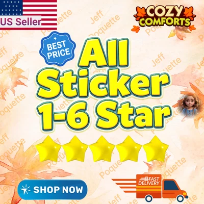 Monopoly Go 1⭐-6⭐ Cozy comforts Stickers 💥 CHEAPEST 💰 SUPER FAST🕘24/7 - Image 1 of 2