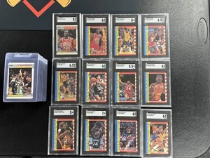 1987-88 Fleer Set Jordan SGC 8 & 6 + Graded Sticker Set - Bild 1 von 3