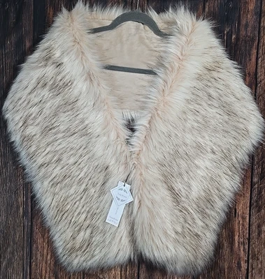 Estola envolvente de piel sintética rubor claro ocasión especial bodas tulipán novia para mujer S Foto 1 de 4