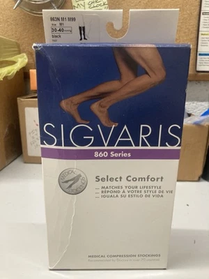sigvaris select comfort 30-40 mmhg medical compression thigh-high 860 series M1 - Image 1 of 3